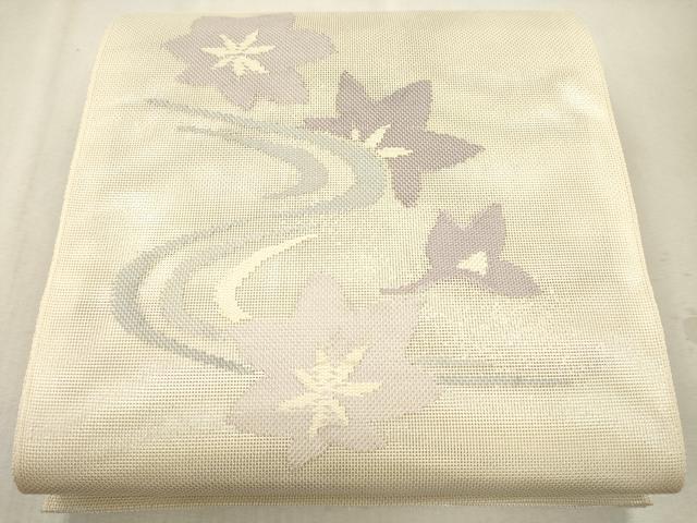 平和屋着物＊夏物 太鼓柄袋帯 竜田川 銀糸 正絹 逸品 CAAU4335eg