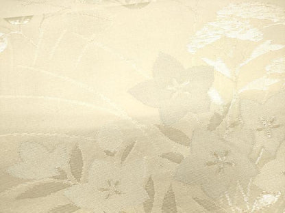平和屋着物＊夏物　六通柄袋帯　草花文　銀糸　正絹　逸品　CAAU4341eg