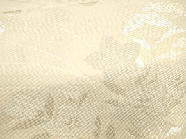 平和屋着物＊夏物　六通柄袋帯　草花文　銀糸　正絹　逸品　CAAU4341eg