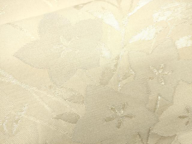 平和屋着物＊夏物　六通柄袋帯　草花文　銀糸　正絹　逸品　CAAU4341eg
