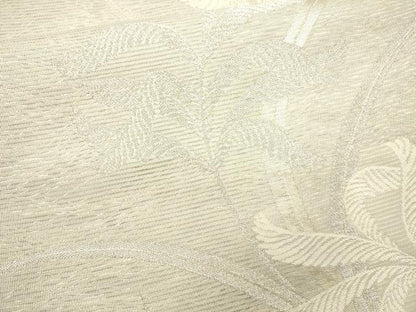 平和屋着物＊夏物 六通柄袋帯 草花文 銀糸 正絹 逸品 CAAU4348eg