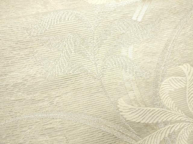 平和屋着物＊夏物 六通柄袋帯 草花文 銀糸 正絹 逸品 CAAU4348eg