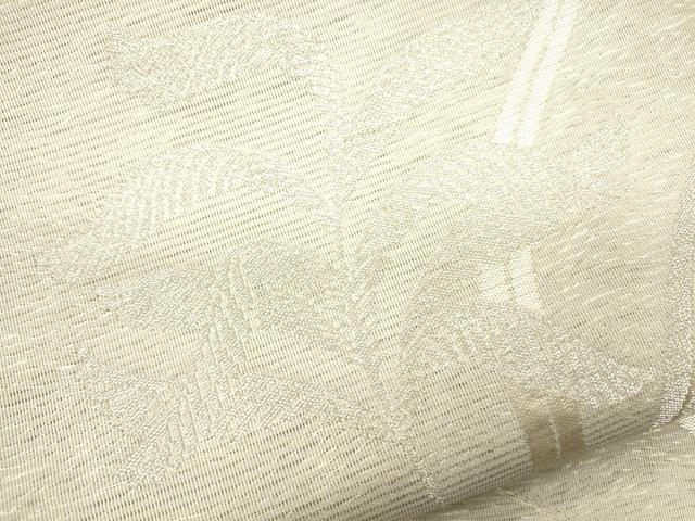 平和屋着物＊夏物 六通柄袋帯 草花文 銀糸 正絹 逸品 CAAU4348eg