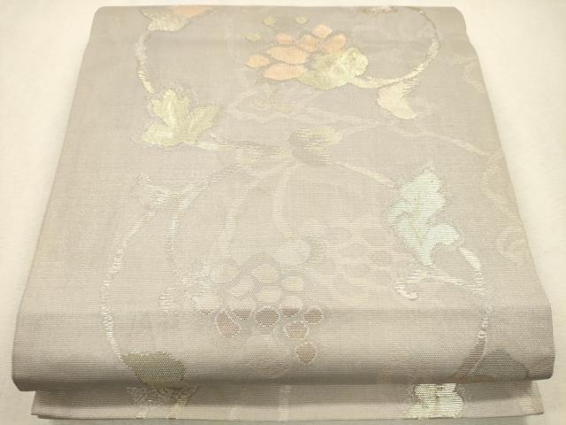 平和屋着物＊夏物 六通柄袋帯 葡萄花唐草文 金銀糸 正絹 逸品 CAAU4398eg