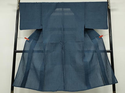 平和屋着物＊夏物 男性 小千谷ちぢみ 霞文 麻 逸品 CAAU4458ut