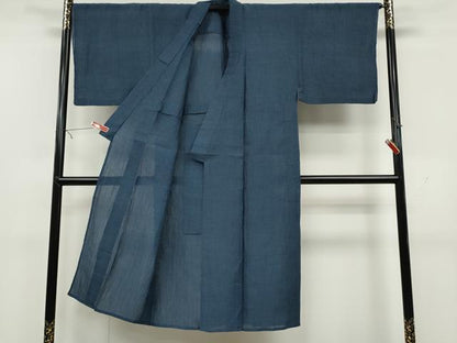 平和屋着物＊夏物 男性 小千谷ちぢみ 霞文 麻 逸品 CAAU4458ut