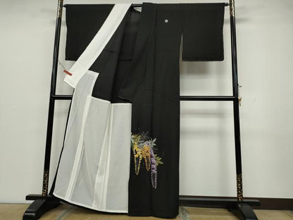 平和屋着物＊夏物 黒留袖 絽 藤花房 金彩 正絹 逸品 未使用 CAAU4591ut