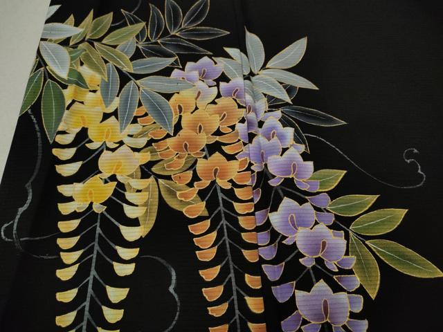 平和屋着物＊夏物 黒留袖 絽 藤花房 金彩 正絹 逸品 未使用 CAAU4591ut
