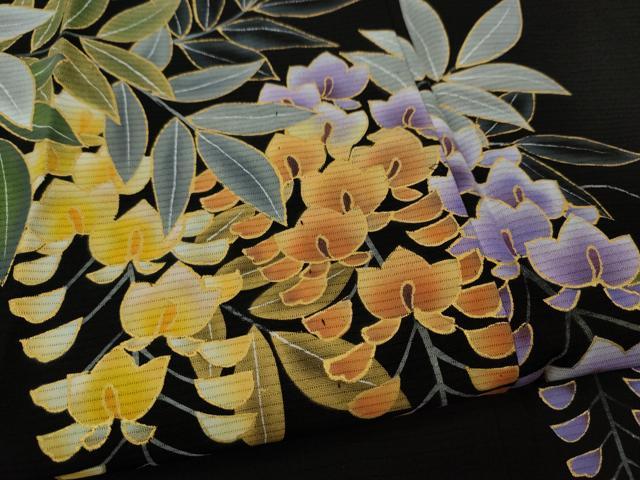 平和屋着物＊夏物 黒留袖 絽 藤花房 金彩 正絹 逸品 未使用 CAAU4591ut