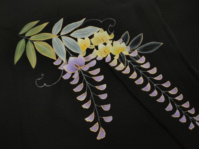 平和屋着物＊夏物 黒留袖 絽 藤花房 金彩 正絹 逸品 未使用 CAAU4591ut