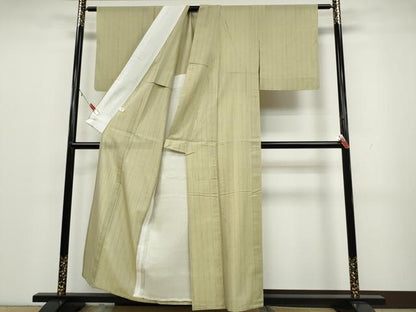 平和屋着物＊夏物 紗紬 縞 正絹 逸品 CAAU4598ut