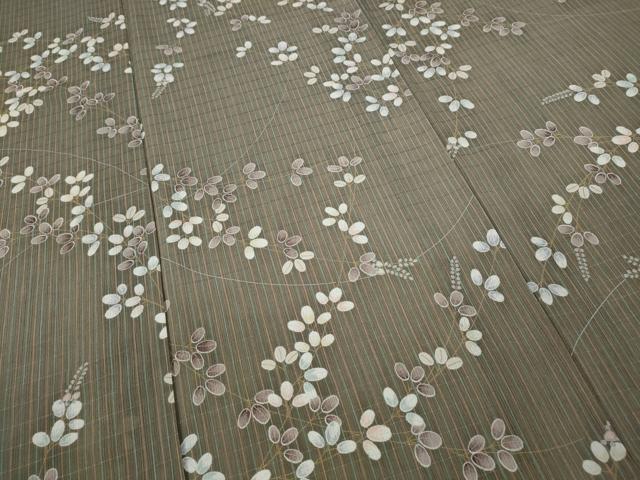 平和屋着物▽小紋 単衣 枝花文 銀彩 さんび謹製 洗える着物 CAAU4609ut