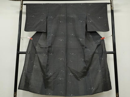 平和屋着物▽上質な紬 単衣 吉祥間道 正絹 逸品 CAAU4641ut