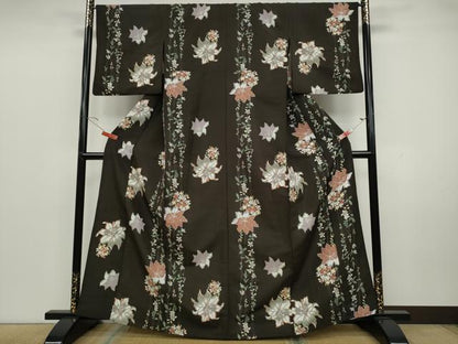 平和屋着物▽小紋　単衣　舞花間道　洗える着物　CAAU4758ut