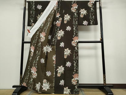 平和屋着物▽小紋　単衣　舞花間道　洗える着物　CAAU4758ut