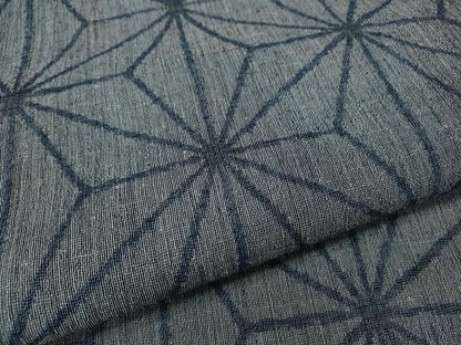 平和屋着物▽小紋　単衣　麻の葉文様　CAAU4769ut