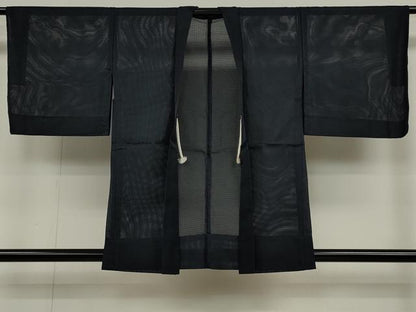 平和屋着物▽羽織　スリーシーズン　春夏秋　塵除け　紗　藍鉄色　洗える着物　CAAU4773ut