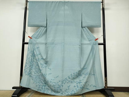 平和屋着物＊夏物 人間国宝 小宮康孝 色留袖 江戸小紋 絽 枝葉文 鮫小紋柄 三越扱い 正絹 逸品 CAAU4791ut