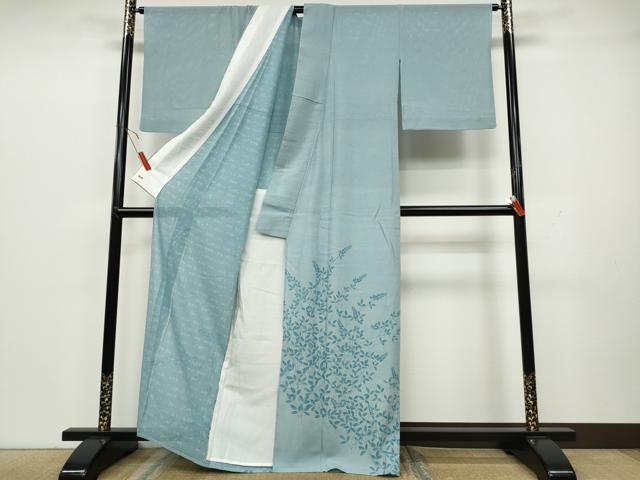 平和屋着物＊夏物 人間国宝 小宮康孝 色留袖 江戸小紋 絽 枝葉文 鮫小紋柄 三越扱い 正絹 逸品 CAAU4791ut