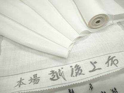 平和屋着物●夏物　越後上布　反物　着尺　苧麻　逸品　未使用　CAAU4840th