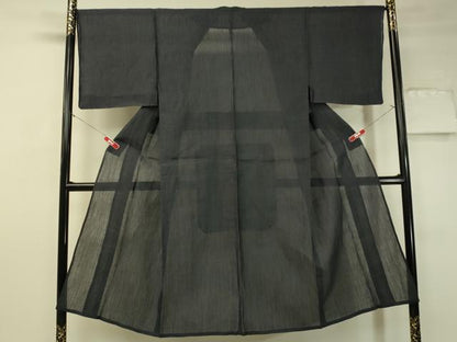 平和屋着物＊夏物 男性 小千谷ちぢみ 藍鉄色 麻 逸品 未使用 CAAU5214vp