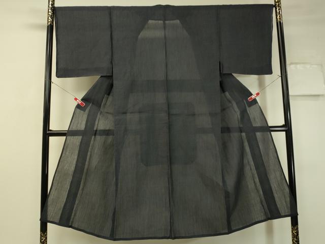 平和屋着物＊夏物 男性 小千谷ちぢみ 藍鉄色 麻 逸品 未使用 CAAU5214vp