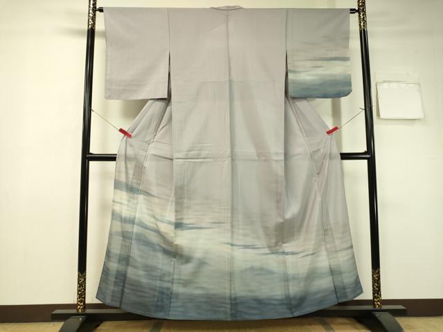 平和屋着物▽訪問着 単衣 霞文 暈し染め 正絹 逸品 CAAU5286vp