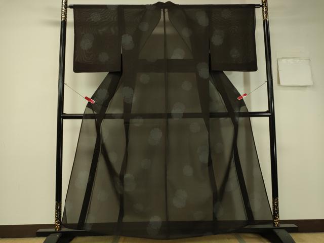 平和屋着物＊夏物　本場大島紬　夏大島　160亀甲　飛び亀甲柄　雪輪重ね　正絹　逸品　CAAU5439vp