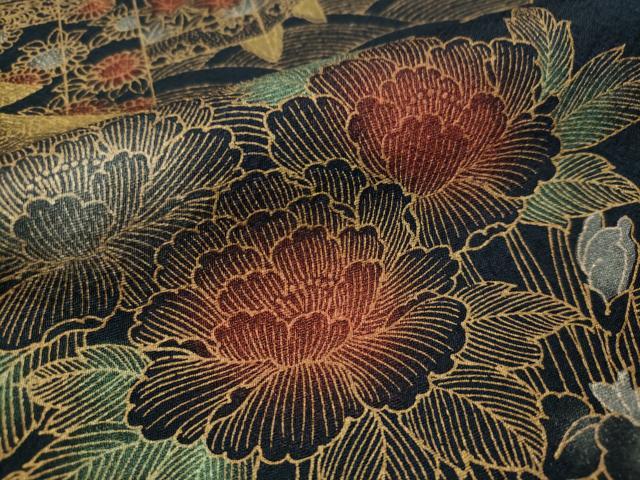 平和屋着物▽訪問着　単衣　貝桶花文　金銀彩　正絹　逸品　CAAU5455vp