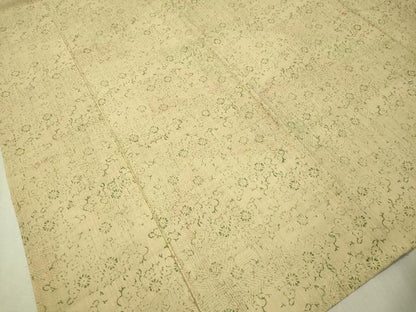 平和屋着物▽上質な紬　単衣　切嵌花文　正絹　逸品　CAAU5472vp