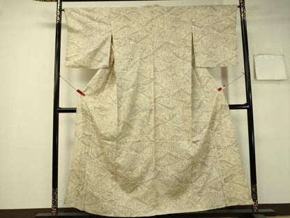 平和屋着物▽本塩沢 単衣 遠山風景文 正絹 逸品 CAAU5520vp