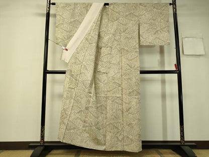 平和屋着物▽本塩沢 単衣 遠山風景文 正絹 逸品 CAAU5520vp