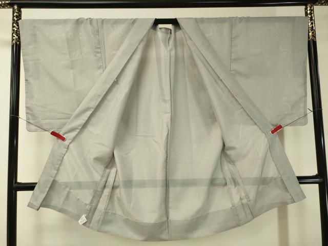 平和屋着物＊夏物 男性 色無地・長羽織セット 絽 着物:湊鼠色 羽織:銀鼠色 キングサイズ 洗える着物 CAAU5582vp