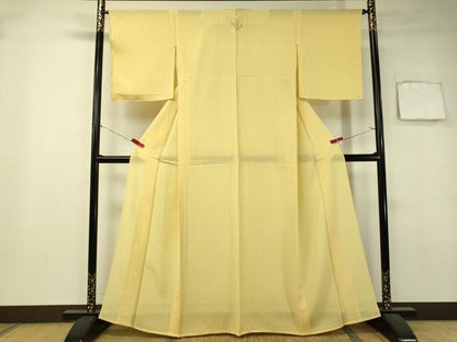 平和屋着物＊夏物 色無地 絽 淡黄色 正絹 逸品 未使用 CAAU5591vp