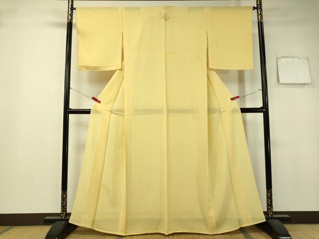 平和屋着物＊夏物 色無地 絽 淡黄色 正絹 逸品 未使用 CAAU5591vp