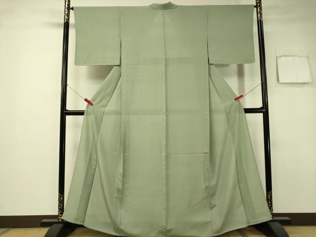 平和屋着物＊夏物 色無地 絽 山葵色 正絹 逸品 未使用 CAAU5600vp