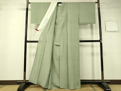 平和屋着物＊夏物 色無地 絽 山葵色 正絹 逸品 未使用 CAAU5600vp