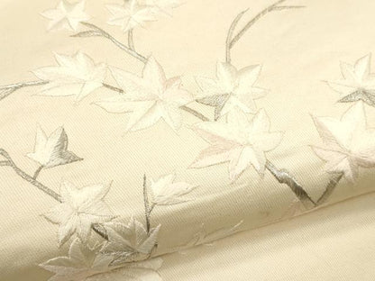 平和屋着物▼太鼓柄袋帯 総刺繍 駒刺繍 鼓 草花文 銀糸 正絹 逸品 CAAU5663ak