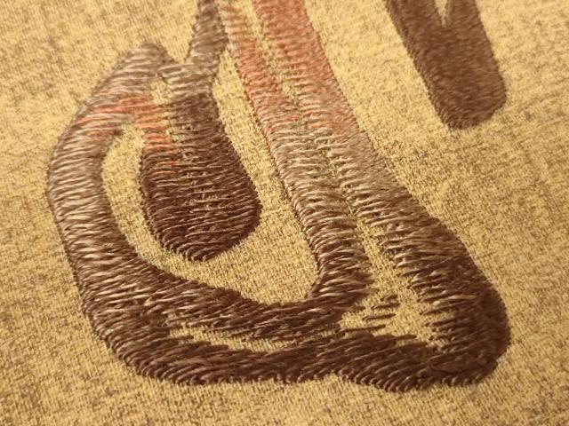 平和屋着物▼太鼓柄袋帯　紬地　総刺繍　吉祥文　正絹　逸品　CAAU5870ak