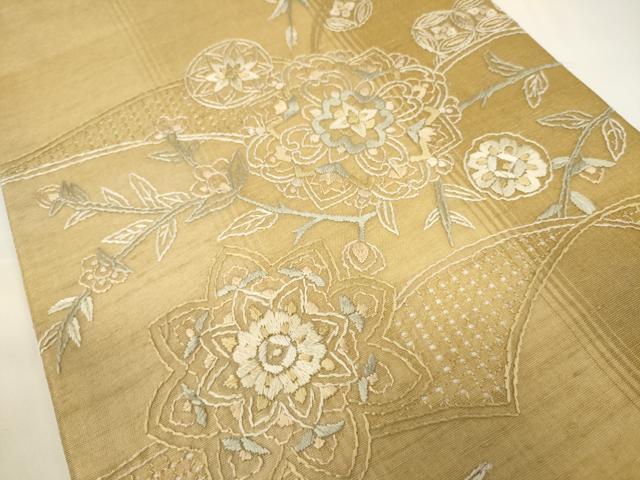 平和屋着物＊夏物 中国三大刺繍 スワトウ刺繍 総刺繍 太鼓柄袋帯 正倉院花文 正絹 逸品 CAAU5953ak