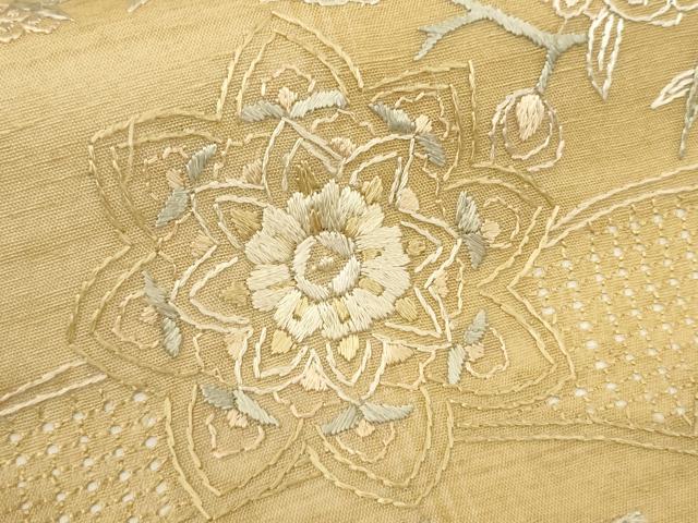 平和屋着物＊夏物 中国三大刺繍 スワトウ刺繍 総刺繍 太鼓柄袋帯 正倉院花文 正絹 逸品 CAAU5953ak