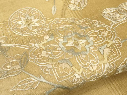 平和屋着物＊夏物 中国三大刺繍 スワトウ刺繍 総刺繍 太鼓柄袋帯 正倉院花文 正絹 逸品 CAAU5953ak