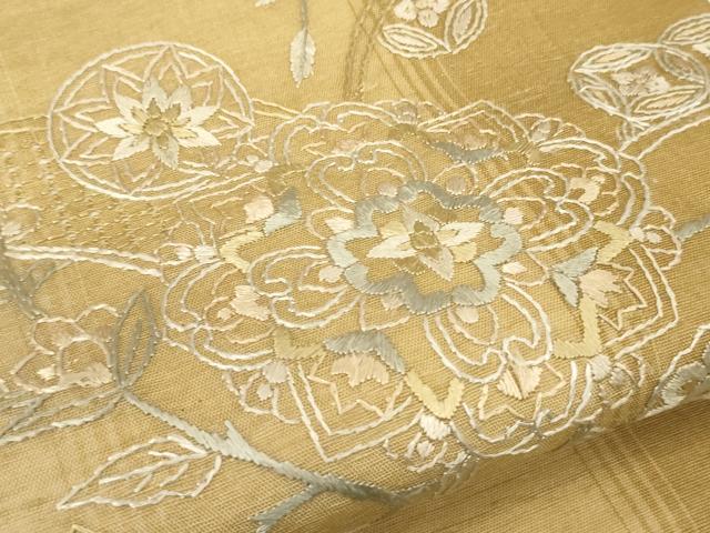 平和屋着物＊夏物 中国三大刺繍 スワトウ刺繍 総刺繍 太鼓柄袋帯 正倉院花文 正絹 逸品 CAAU5953ak