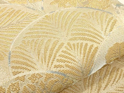 平和屋着物▼六通柄袋帯　金華山織　青海波吉祥花文　金糸　正絹　逸品　CAAU5998ak