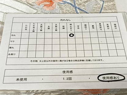 平和屋着物◎六通柄袋帯　唐織　籬花文　銀糸　正絹　逸品　CAAU7193ua