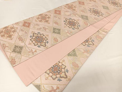 平和屋着物◎六通柄袋帯　花鳥文　金糸　正絹　逸品　CAAU7194ua