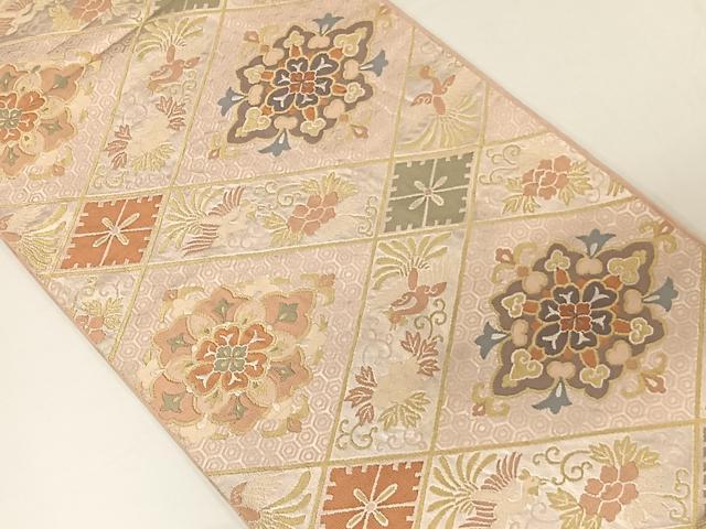 平和屋着物◎六通柄袋帯　花鳥文　金糸　正絹　逸品　CAAU7194ua