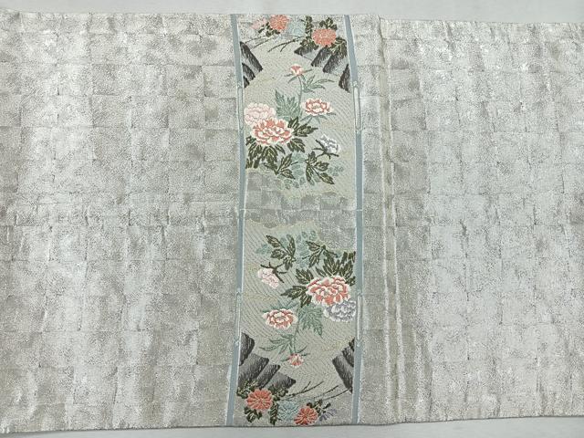 平和屋着物◎六通柄袋帯 唐織 飛鶴花文 金銀糸 正絹 逸品 CAAU7212nb
