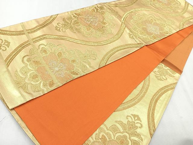 平和屋着物◎六通柄袋帯 立涌花文 金糸 正絹 逸品 CAAU7228nb