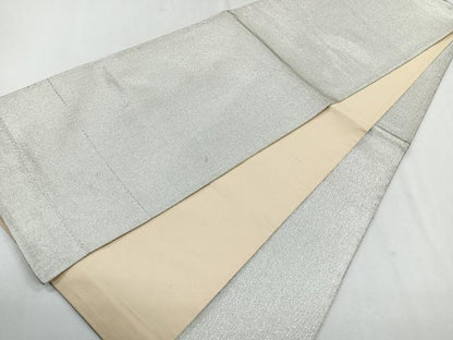 平和屋着物◎全通柄袋帯 霞文 銀糸 正絹 逸品 CAAU7238nb